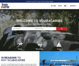 Scubacaribe.com(Snorkeling & Watersports in the World's Best Beach Destinations) Screenshot