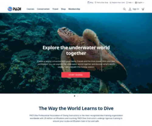 Scubaearth.com(Try scuba diving. Learn to dive with PADI) Screenshot