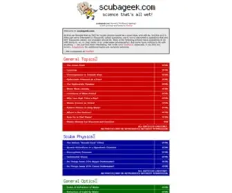 Scubageek.com(Science that's all wet) Screenshot