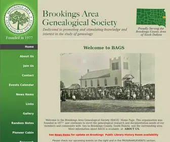 Sdbags.org(The Brookings Area Genealogical Society) Screenshot