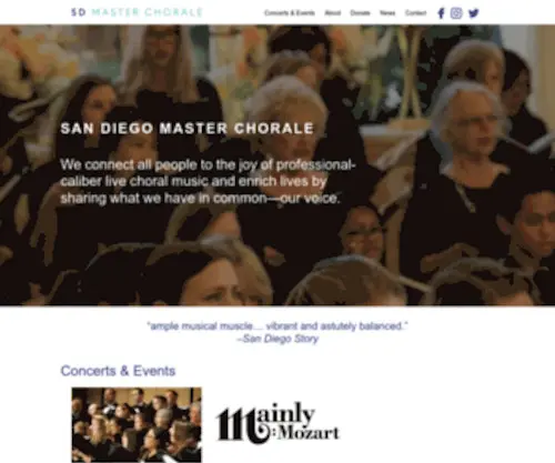 Sdmasterchorale.org(San Diego Master Chorale) Screenshot