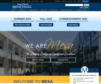 Sdmesa.edu(San Diego Mesa College) Screenshot