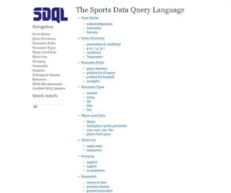 SDQL.com(Sports Data Query Language (SDQL)) Screenshot