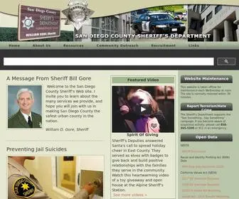 SDsheriff.net(San Diego County Sheriff) Screenshot