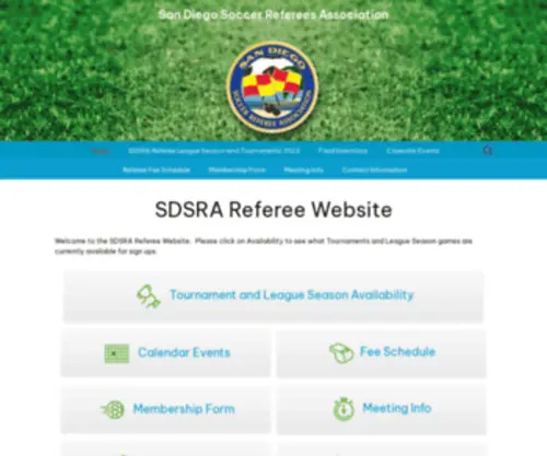 SDsrarefs.com(Join Our Soccer Referee Team in San Diego) Screenshot