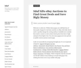 Sduf.com(Real-time auction search with multiple filters in association with eBay) Screenshot