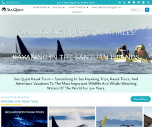 Sea-Quest-Kayak.com(Sea Quest specializes in sea kayaking tours & vacations to watch whales. Whale) Screenshot