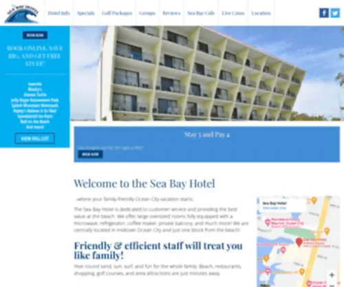 Seabayhotel.com(Ocean City MD Hotel) Screenshot