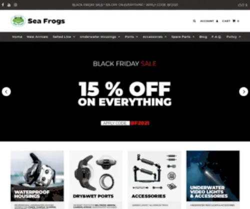 Seafrogs.hk(SeaFrogs Underwater camera housings for most models of cameras) Screenshot