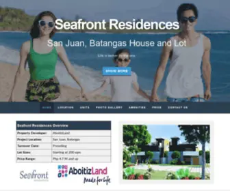 Seafrontresidencessanjuan.com(Seafront Residences developed by AboitizLand) Screenshot