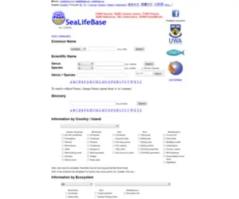 Sealifebase.ca(Search SeaLifeBase) Screenshot