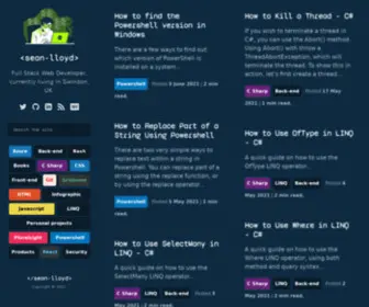 Sean-LLoyd.com(Developer blog) Screenshot