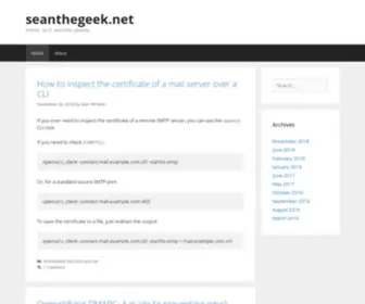 Seanthegeek.net(InfoSec, Sci-fi, and other geekery) Screenshot