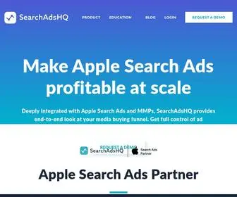 Searchadshq.com(Apple Search Ads Optimization Platform) Screenshot