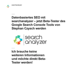 Searchanalyzer.de(Das Google Search Console Tool von Stephan Czysch) Screenshot