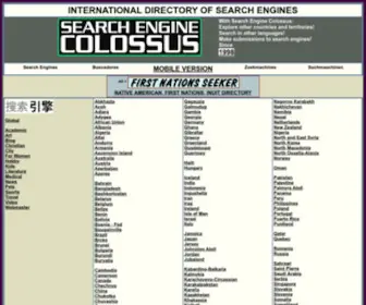 Searchenginecolossus.com(Find search engines worldwide with Search Engine Colossus) Screenshot