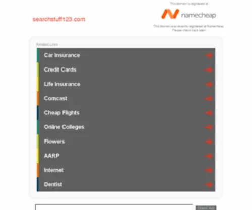 Searchstuff123.com(The Best Search Portal on the Web) Screenshot