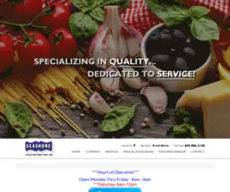 Seashorefood.com(Seashore Food distributors) Screenshot