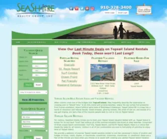 Seashorerealtync.com(Topsail Island Vacation Rentals & Topsail Island Real Estate) Screenshot