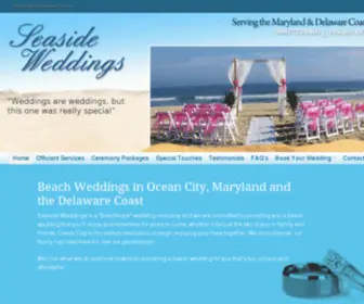 Seasideweddingsinoc.com(Beach Weddings in Ocean City) Screenshot