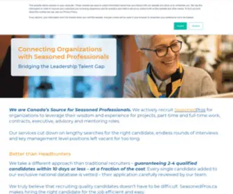 Seasonedpros.ca(Connecting Organizations with Seasoned Professionals) Screenshot