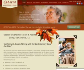 Seasonsalzcare.com(Alzheimer's Assisted Living Facilities with Memory Care San Antonio) Screenshot