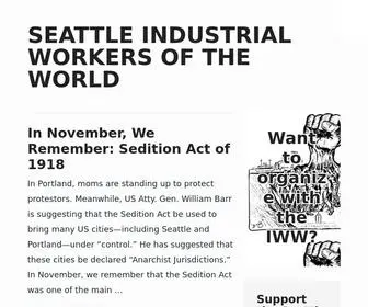 Seattleiww.org(Seattle Industrial Workers of the World) Screenshot