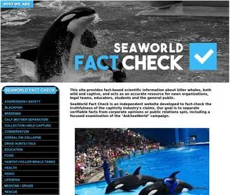 SeaWorldfactcheck.com(SeaWorld Fact Check) Screenshot