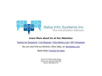 Sebainfosystemsinc.com(Seba Info Systems Inc) Screenshot