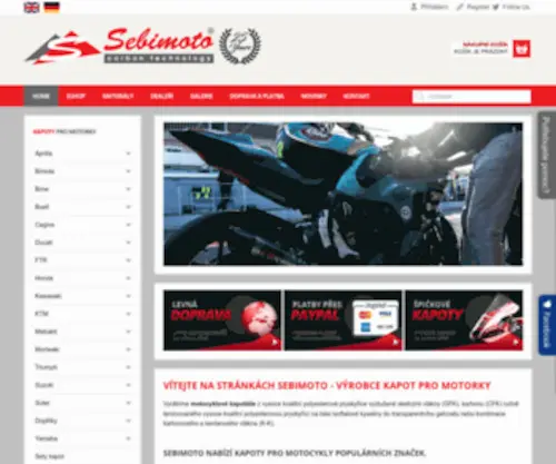 Sebimoto.cz(Sebimoto motocyklové kapotáže) Screenshot