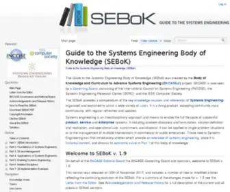 Sebokwiki.org(The Guide to the Systems Engineering Body of Knowledge (SEBoK)) Screenshot