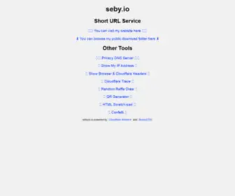 Seby.io(Url shortener) Screenshot