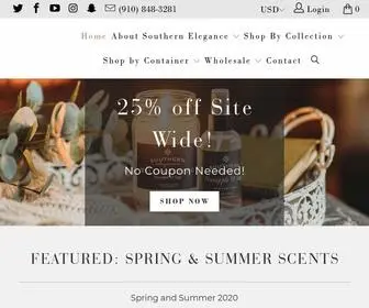 Secandleco.com(Handcrafted Southern Inspired Candles) Screenshot