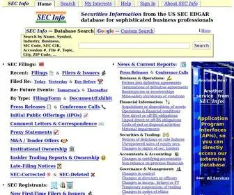 Secinfo.com(SEC Info) Screenshot