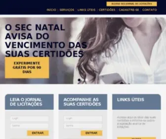 Secnatal.com.br(Tudo sobre licitações públicas) Screenshot