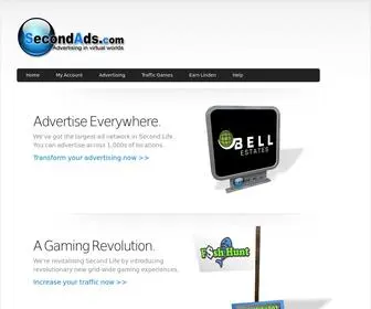 Secondads.com(Second Life Advertising and Traffic Tools) Screenshot