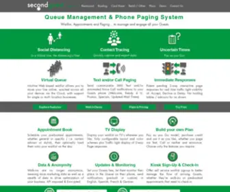 Secondguest.com(Queue Management Software for Waitlist Management with Paging System) Screenshot
