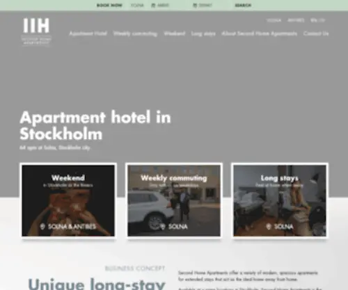 Secondhomeapartments.se(Lägenhetshotell i Stockholm) Screenshot