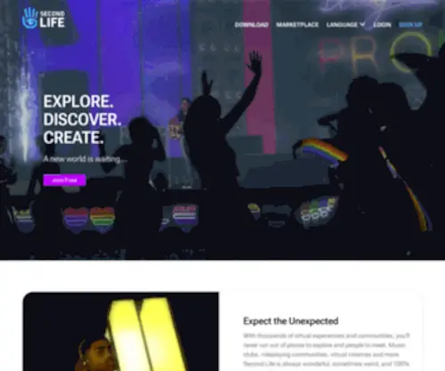 Secondlife.com(Second Life's official website. Second Life) Screenshot