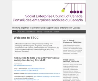 Secouncil.ca(Working together to advance and support social enterprise in Canada) Screenshot