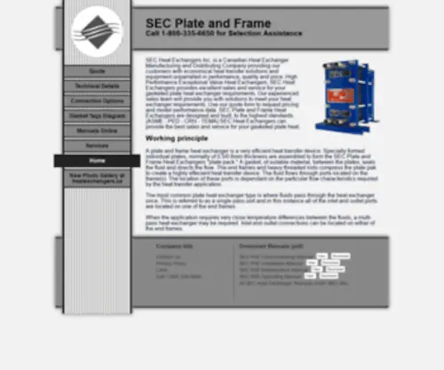 SecPlateandframe.com(Plate and Frame Heat Exchanger) Screenshot