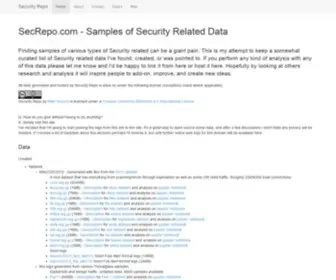 Secrepo.com(Security Data Samples Repository) Screenshot