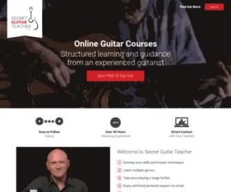 Secretguitarteacher.com(Take Online Guitar Lessons with the Secret Guitar Teacher) Screenshot