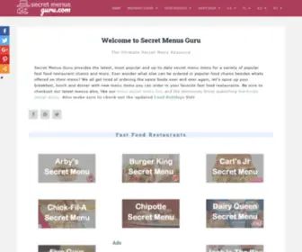 Secretmenusguru.com(The Ultimate Secret Menu Resource Secret Menus Guru) Screenshot