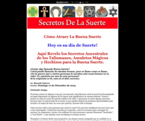 Secretosdelasuerte.com(Secretos Para Atraer La Buena Suerte) Screenshot