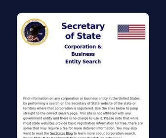 Secstates.com(Secretary of State Corporation and Business Entity Search) Screenshot