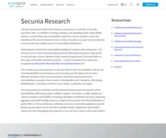 Secunia.com(About Secunia Research) Screenshot