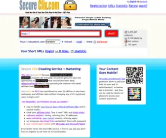 Secureclix.com(Free Professional Short URL Cloaking Service) Screenshot
