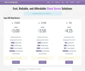 Securedspeed.com(Cheap SSD VPS Cloud Servers) Screenshot