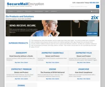 Securemailencryption.com(Zix Products and Solutions) Screenshot